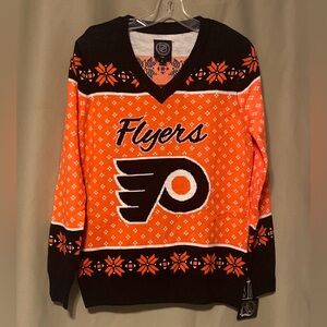 Philadelphia Flyers NHL Logo V-Neck Sweater NWT women’s XL
